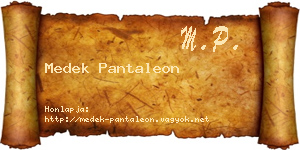 Medek Pantaleon névjegykártya